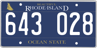 RI license plate 643028