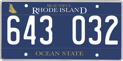 RI license plate 643032