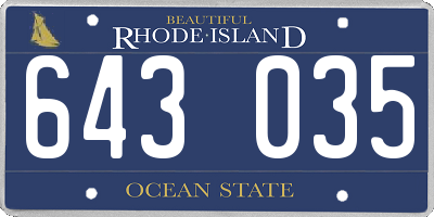 RI license plate 643035