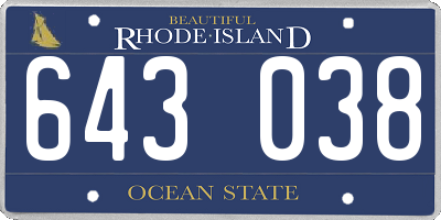 RI license plate 643038