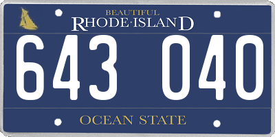 RI license plate 643040