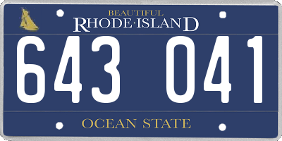RI license plate 643041