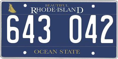 RI license plate 643042