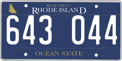 RI license plate 643044
