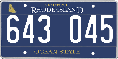 RI license plate 643045