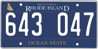 RI license plate 643047