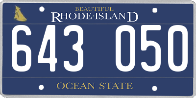 RI license plate 643050