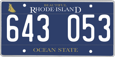 RI license plate 643053