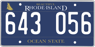 RI license plate 643056