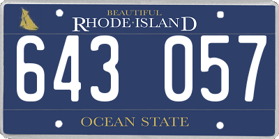 RI license plate 643057