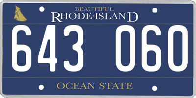 RI license plate 643060