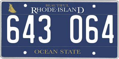 RI license plate 643064