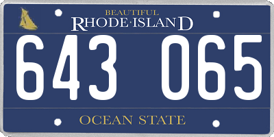 RI license plate 643065