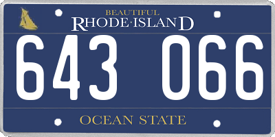 RI license plate 643066