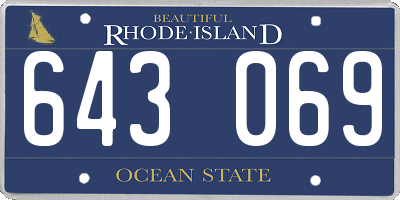 RI license plate 643069