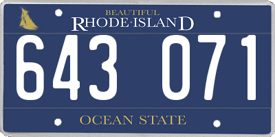 RI license plate 643071