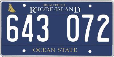 RI license plate 643072