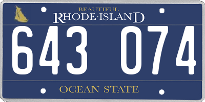 RI license plate 643074
