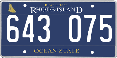 RI license plate 643075