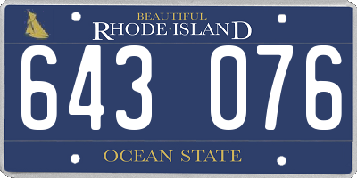 RI license plate 643076