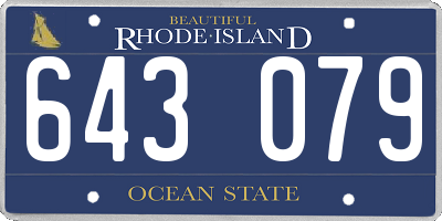 RI license plate 643079