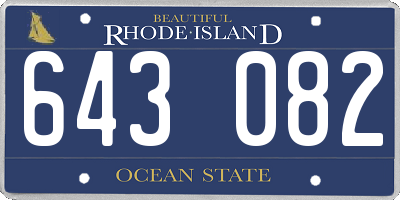 RI license plate 643082