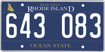 RI license plate 643083