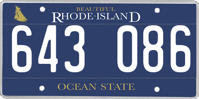 RI license plate 643086