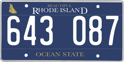 RI license plate 643087