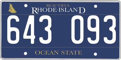 RI license plate 643093