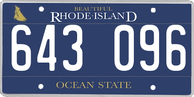 RI license plate 643096