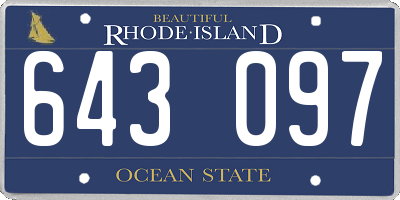 RI license plate 643097