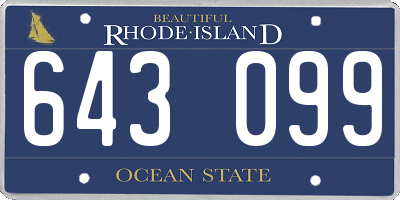 RI license plate 643099
