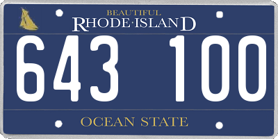 RI license plate 643100