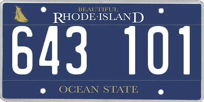 RI license plate 643101