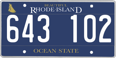 RI license plate 643102