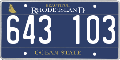 RI license plate 643103