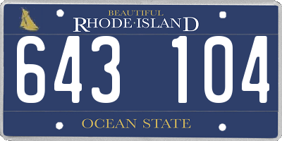 RI license plate 643104