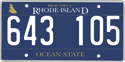 RI license plate 643105