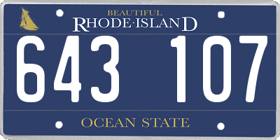 RI license plate 643107