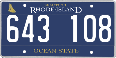 RI license plate 643108
