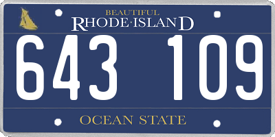 RI license plate 643109