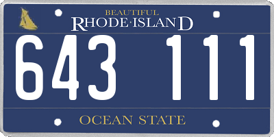 RI license plate 643111