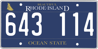 RI license plate 643114