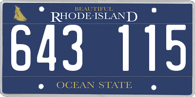 RI license plate 643115