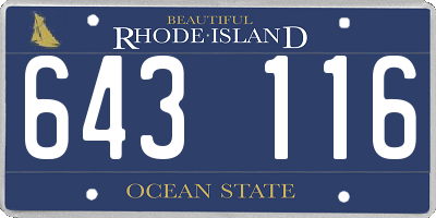 RI license plate 643116