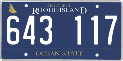 RI license plate 643117