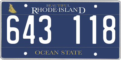 RI license plate 643118