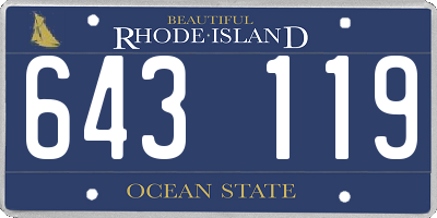 RI license plate 643119