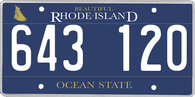 RI license plate 643120